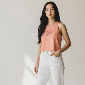 Zoe + Liv Coral Graphic Tank Top